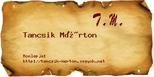 Tancsik Márton névjegykártya