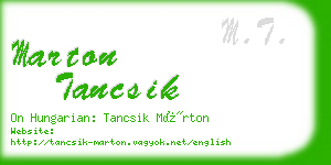 marton tancsik business card